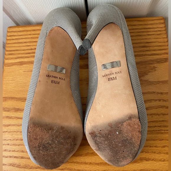 Badgley Mischka Silver Sparkle Platform Peep Toe Wedding Formal Pumps SZ 8.5 - Picture 6 of 12